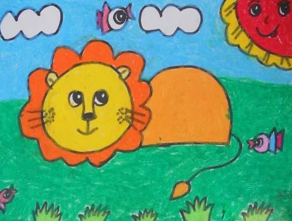 关于狮子的儿童画画大全图片