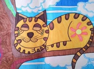 儿童画猫咪图片大全可爱
