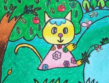 儿童画猫咪图片大全可爱