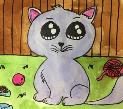 儿童画猫咪图片大全可爱