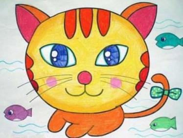 儿童画猫咪图片大全可爱