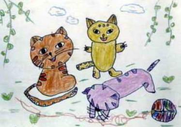儿童画猫咪图片大全可爱