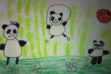 儿童画可爱的熊猫图片大全