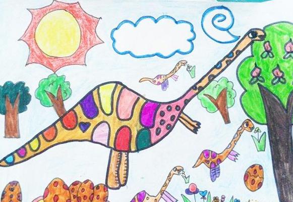 儿童画恐龙图片怎么画