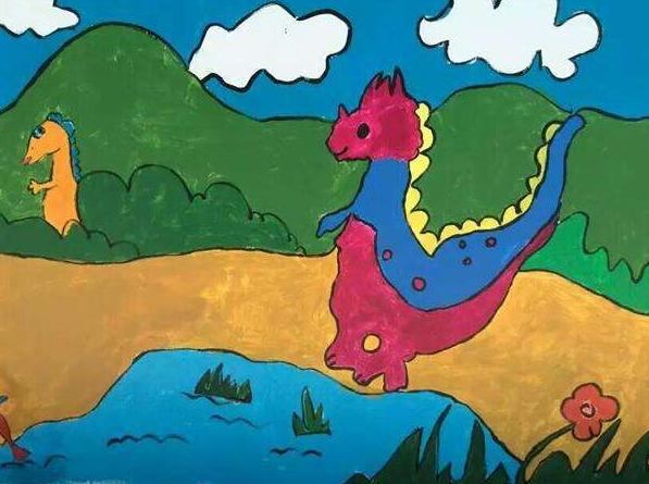 儿童画恐龙图片怎么画