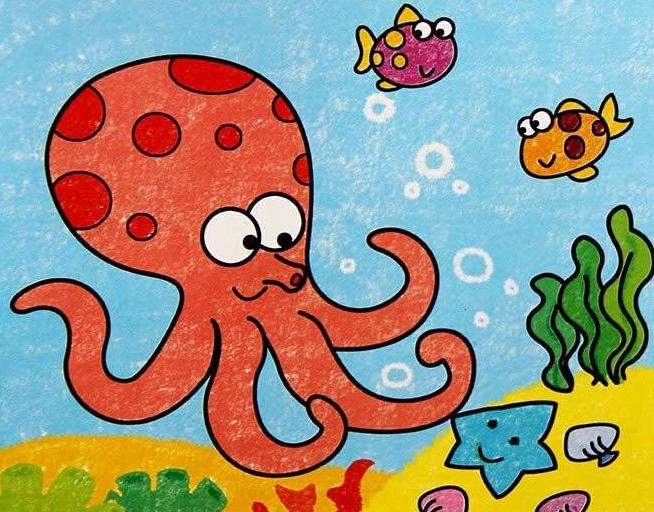 关于章鱼的儿童画图片大全