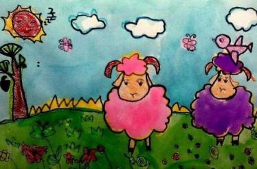 可爱的小绵羊儿童画图片大全