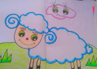 可爱的小绵羊儿童画图片大全