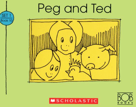 繪本內容及翻譯:ted and peg met.peg had a pet pig.