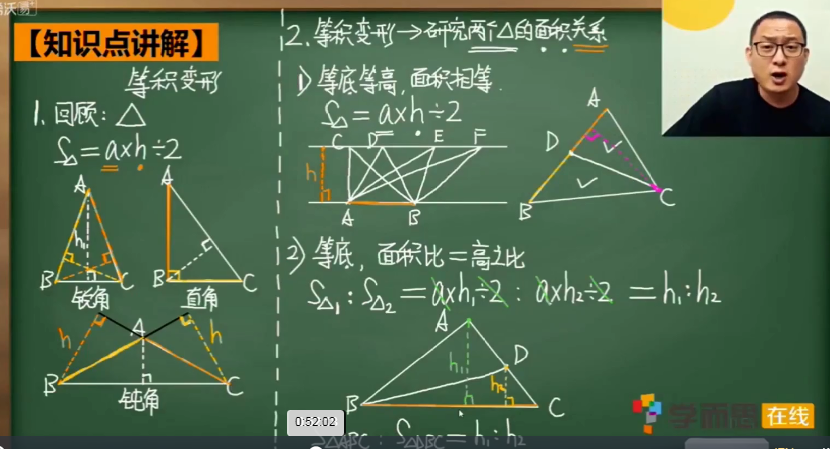 2020学而思六年级数学暑期培训班03讲等高三角形视频资源免费下载