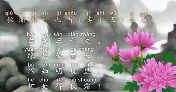 秋浦歌十七首（其十五）古诗视频