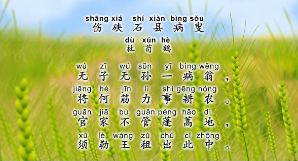 伤硖石县病叟古诗视频