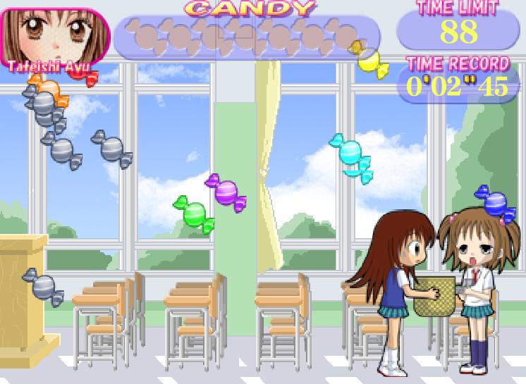 女孩接糖果
