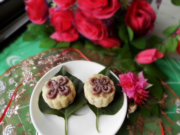 花色玫瑰月饼