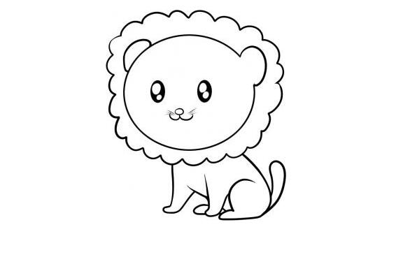 可爱狮子简笔画