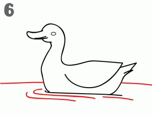 鸭子游泳简笔画