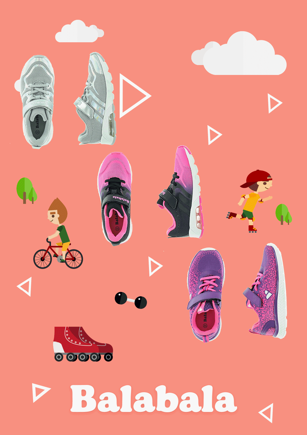 【balabala巴拉巴拉童装2017新品慢跑鞋】春风里的开学季总是让人兴奋又惬意，在这个生机盎然的季节，是时候打开门在春风中运动起来!活力星童，始于脚下，一双舒适透气的慢跑鞋才是宝贝的绝佳装备! ​​​​
