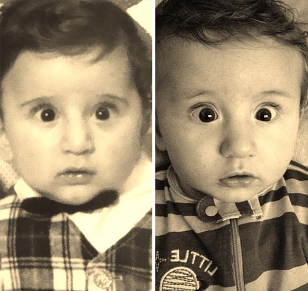 强大基因 父母子女同年龄照片惊人相似