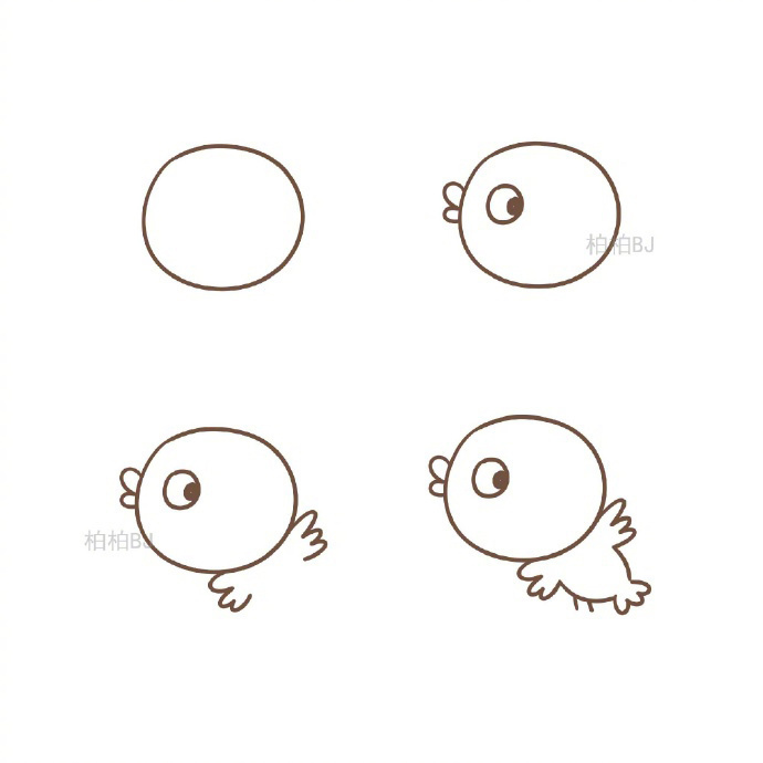 【小鸟简单画法步骤图】画小鸟的详细步骤图