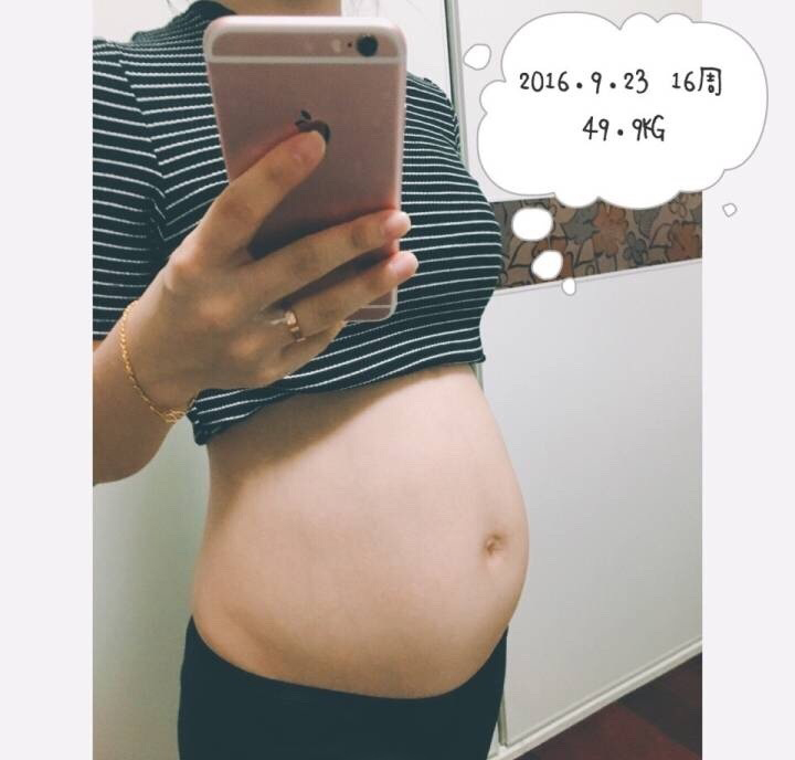 孕妈妈自拍记录宝宝16周到40周肚子变化图