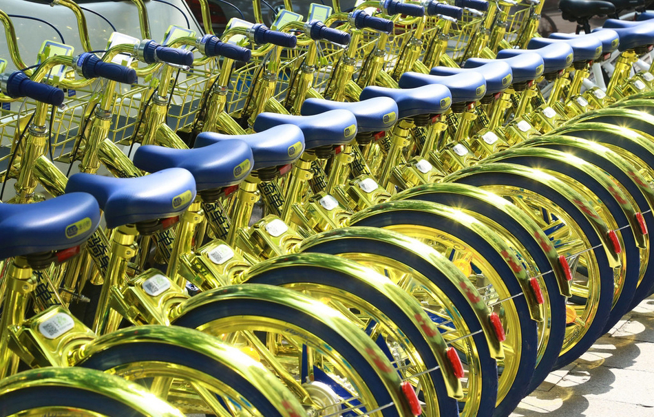 单车界的“黄金圣斗士” 土豪金共享单车杭州上线