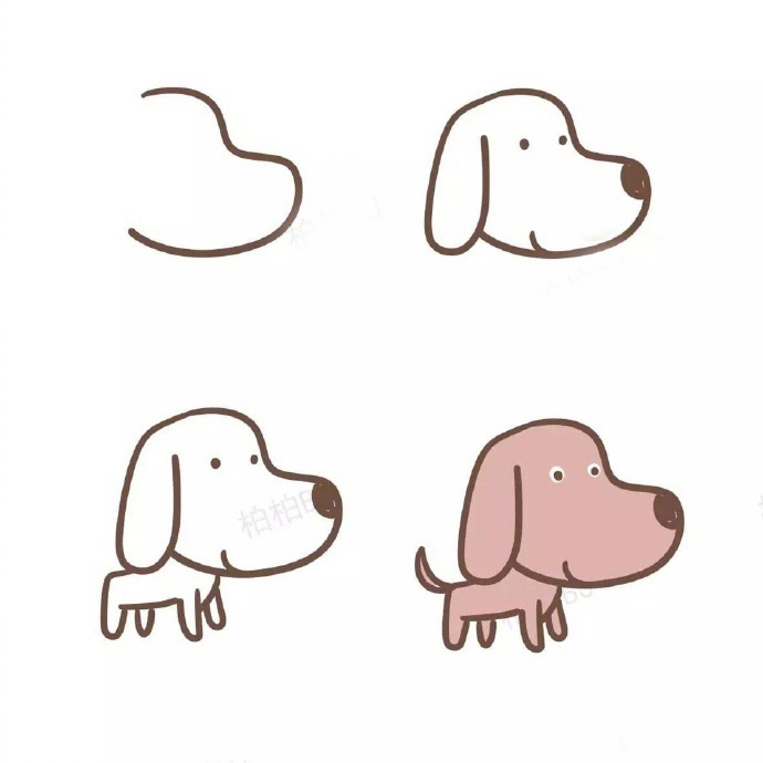 9种狗狗的简笔画