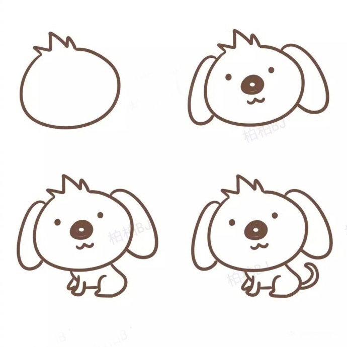 9种狗狗的简笔画