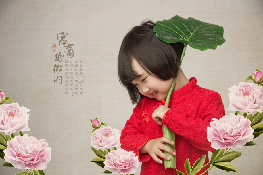 小萝莉红色旗袍中国风写真