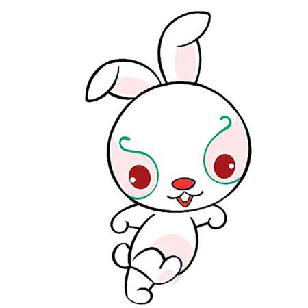 小兔子卡通彩色简笔画图片