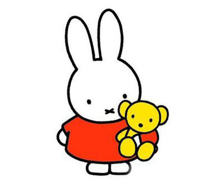 小兔子卡通彩色简笔画图片