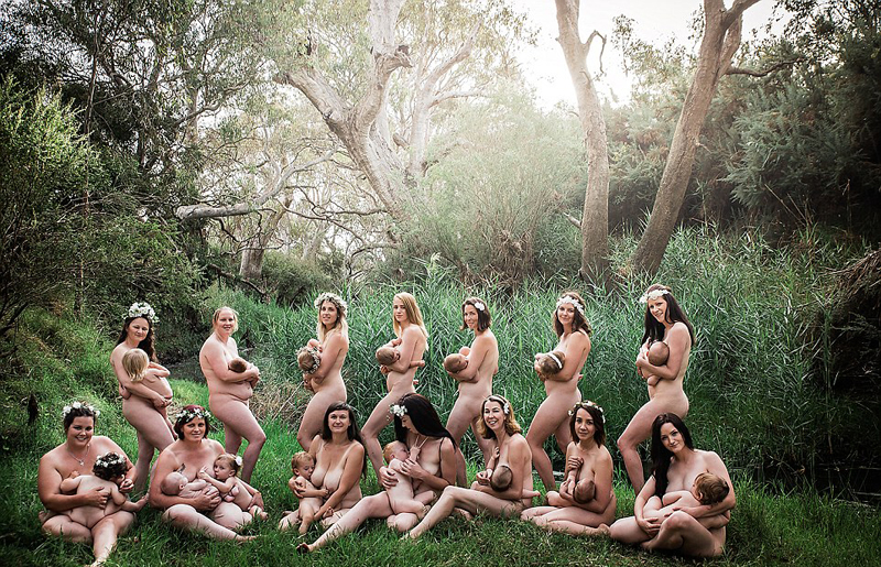 澳摄影师拍摄集体照号召母乳喂养
