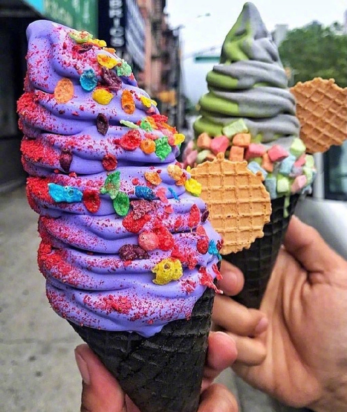 彩虹冰淇淋 美到不敢下口有木有