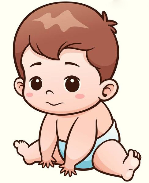 婴儿宝宝可爱插画图片
