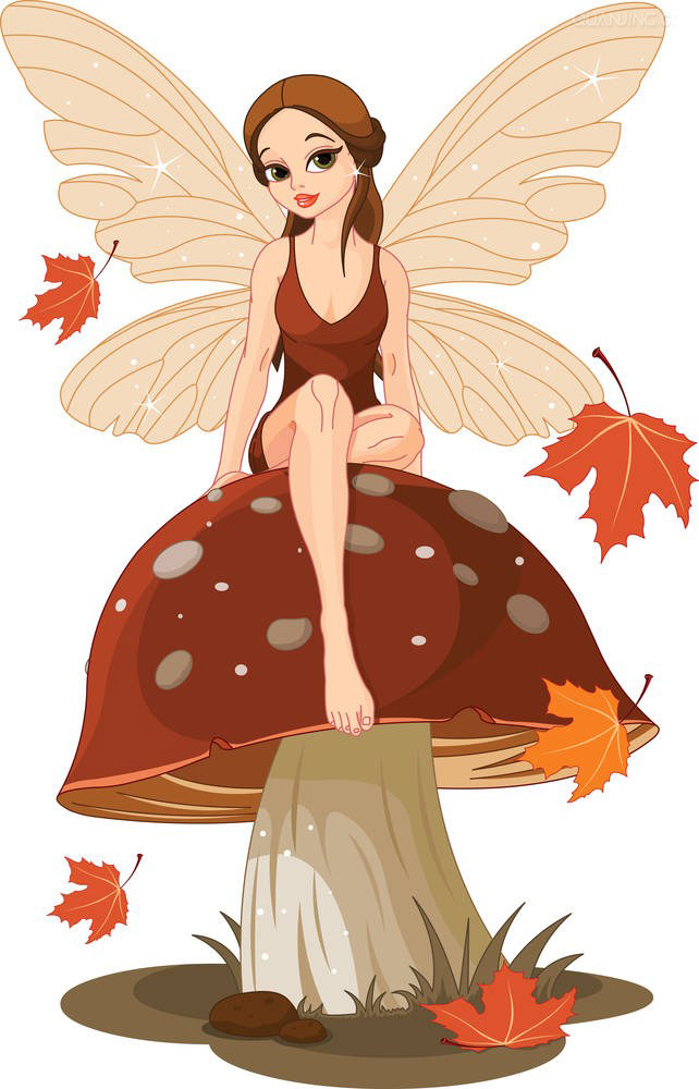 坐在蘑菇上的小女孩仙女图片坐在蘑菇上的小女孩仙女图片