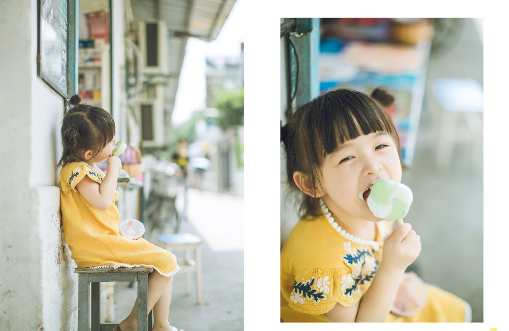 可爱小女孩夏日旅拍写真