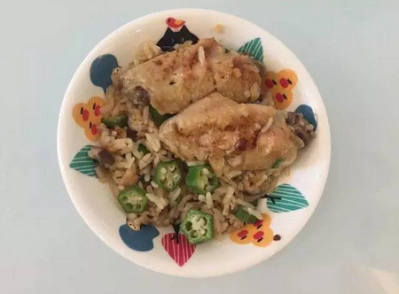 宝宝食谱：鸡翅香菇秋葵焖饭，滋味十足的米饭