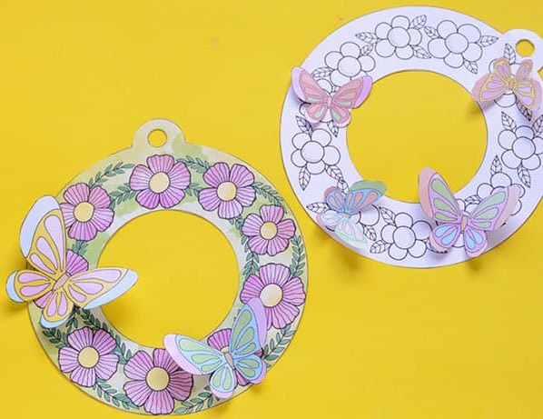 漂亮的蝴蝶花环装饰手工制作