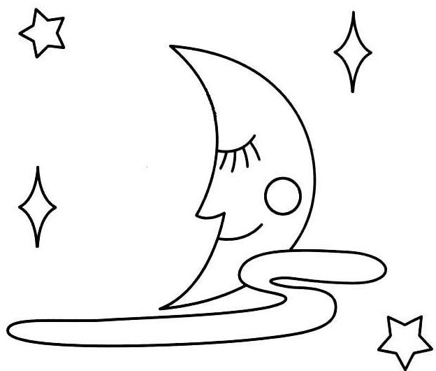 简笔画月亮图片和星星图片大全