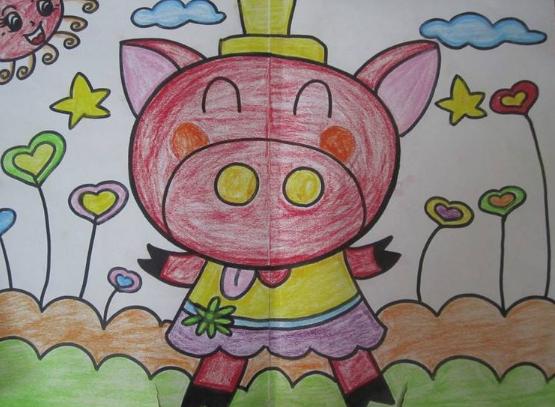 关于猪的主题儿童画图片大全 儿童画猪图片大全可爱
