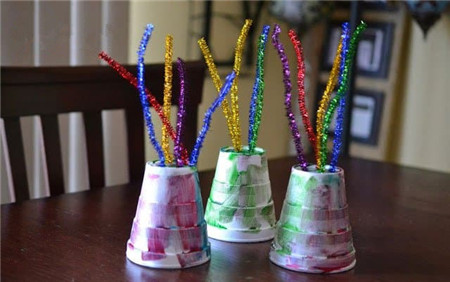 纸杯立体烟花玩具制作过程
