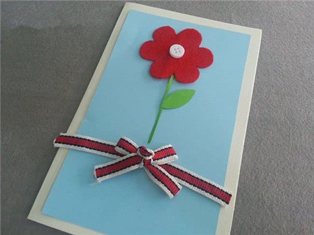 不织布花朵卡片制作图解