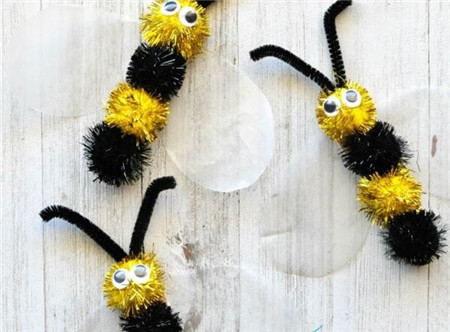 毛球可爱蜜蜂制作方法