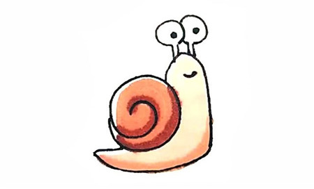 蜗牛简笔画彩色的画法4