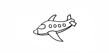 飞机简笔画-天空中的飞机简笔画怎么画