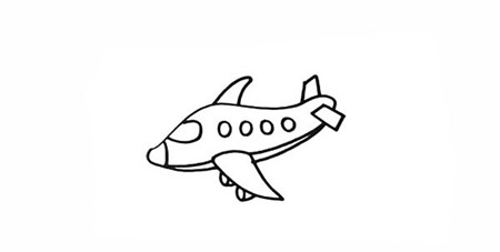 飞机简笔画-天空中的飞机简笔画怎么画