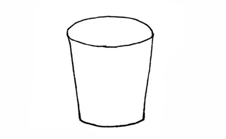 古朴简单的木桶的简笔画画法