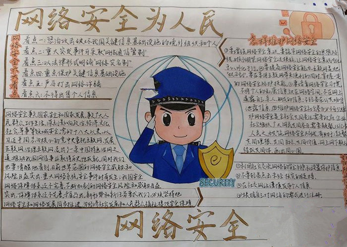 共建安全网络手抄报图片10