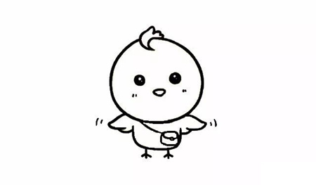 可爱的卡通小鸡幼儿简笔画的画法