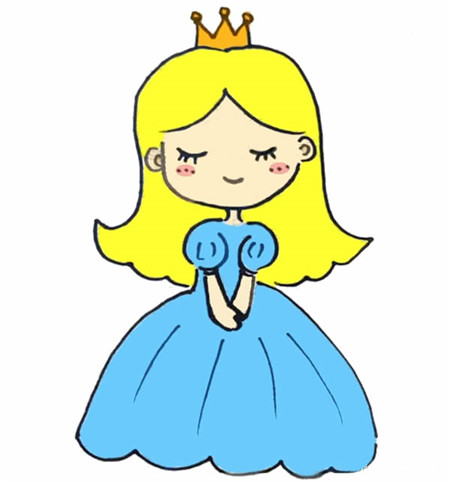 Q版漂亮的公主简单简笔画的画法
