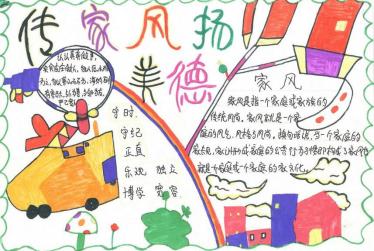 小学生童心传递好家风手抄报1